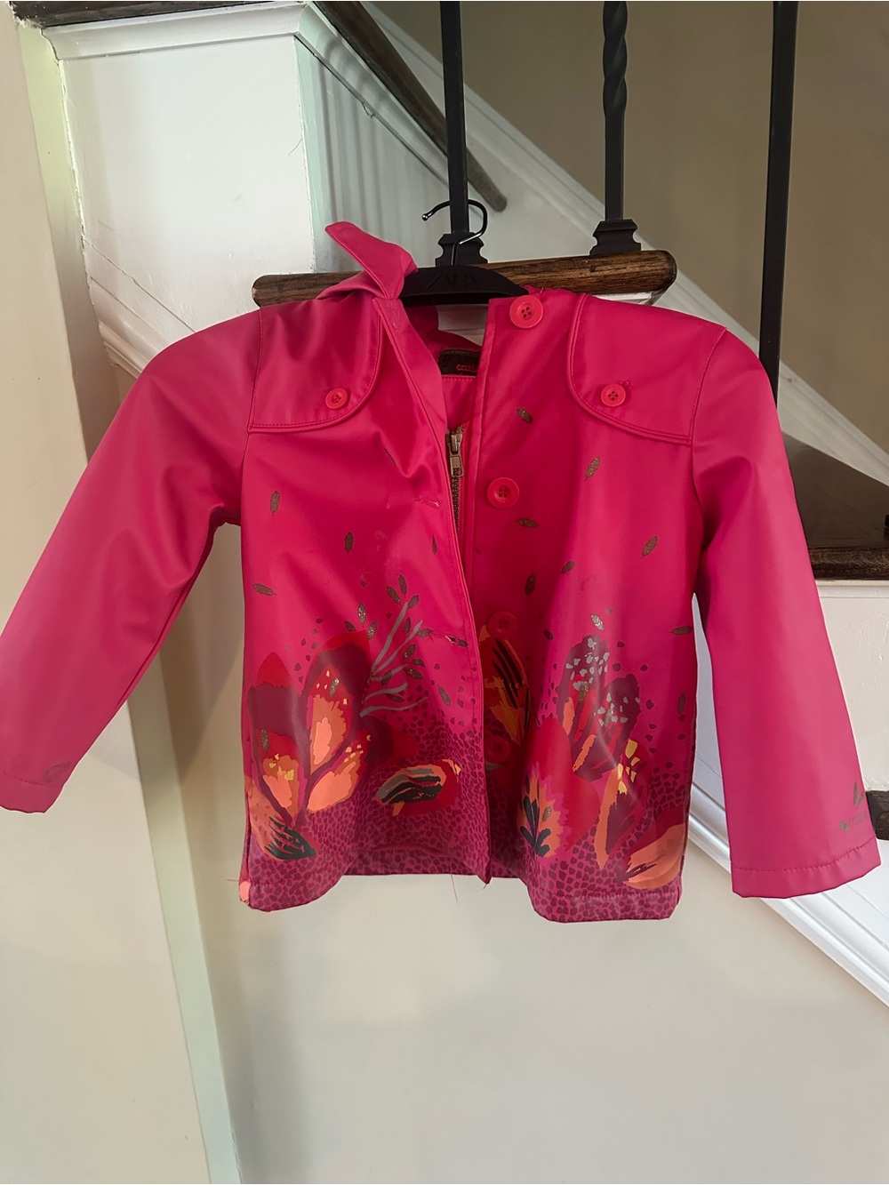 Catimini Hot Pink Floral Raincoat for Kids